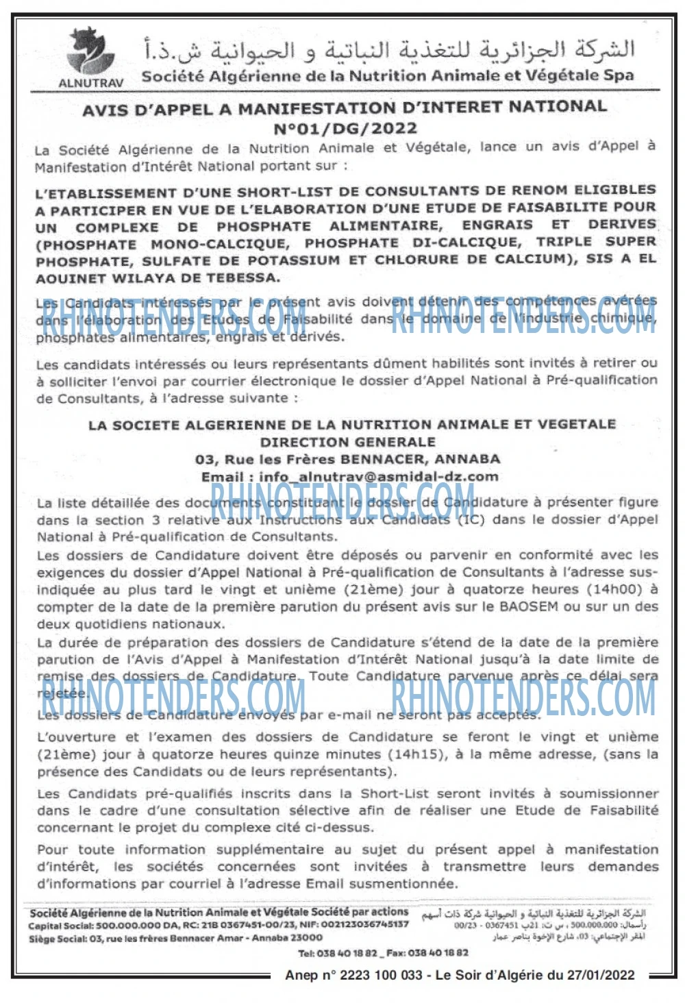 LE SOIR D'ALGERIE
