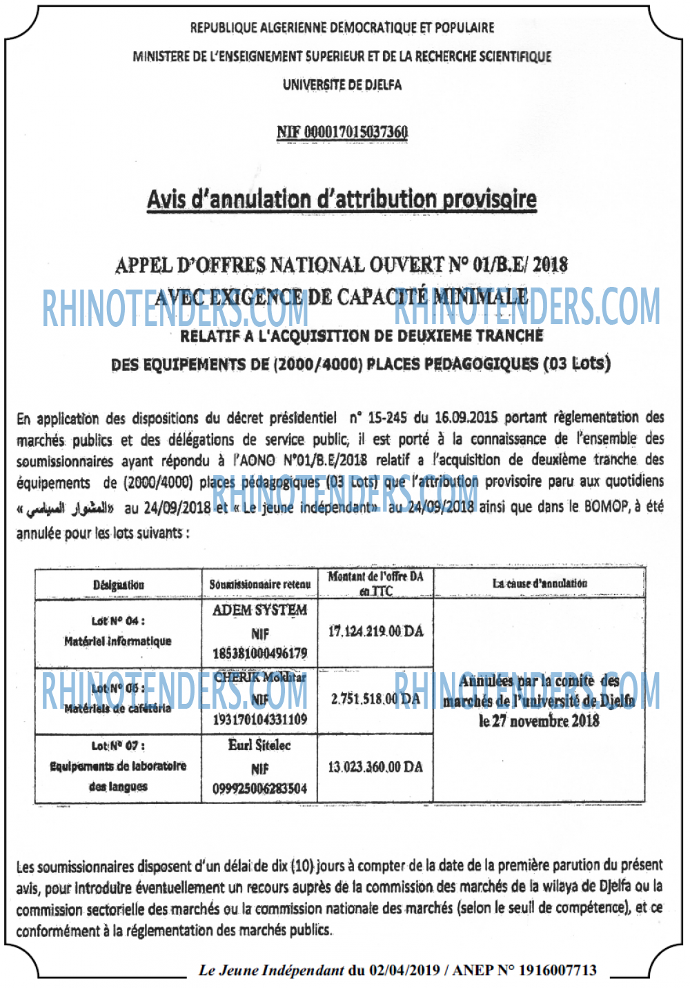 Jeune Independant
