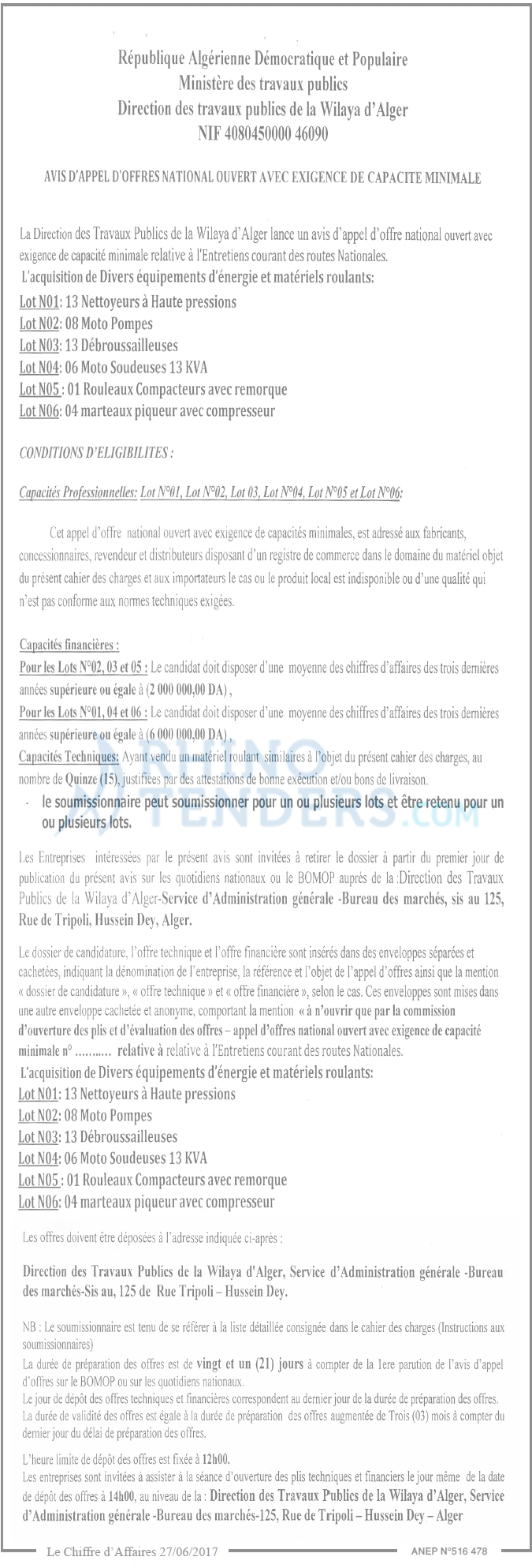 Le Chiffre d'Affaires