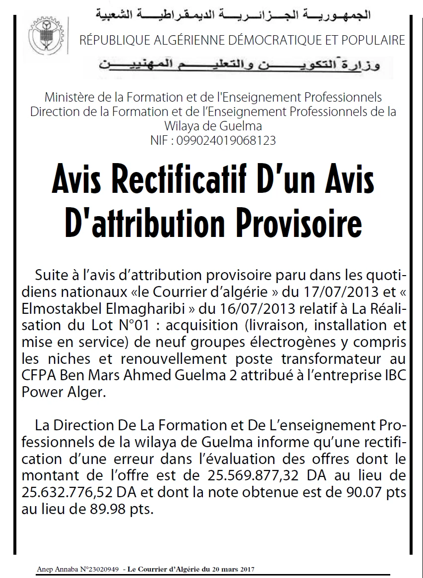 Le Courrier d'Algerie