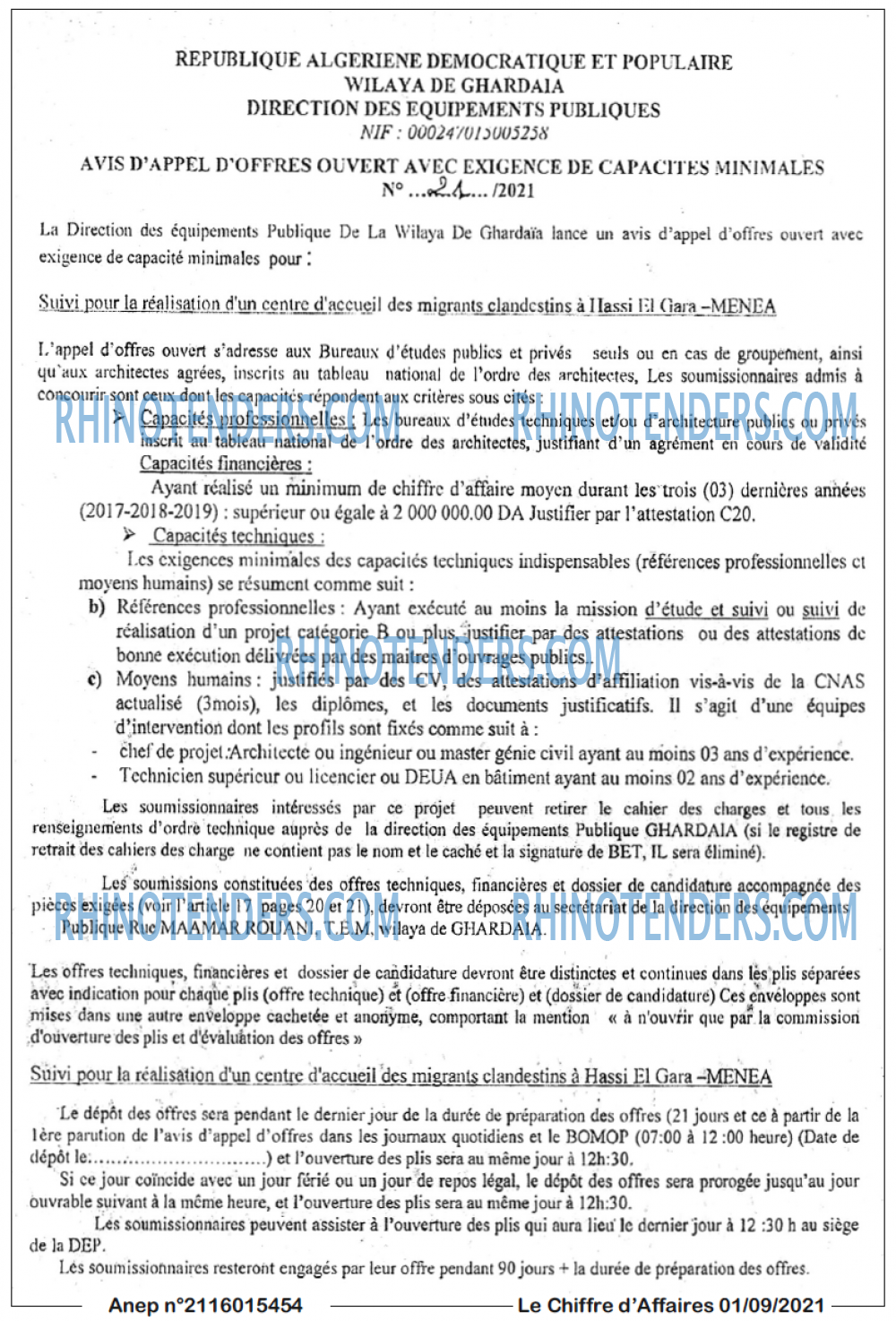 Le Chiffre d'Affaires