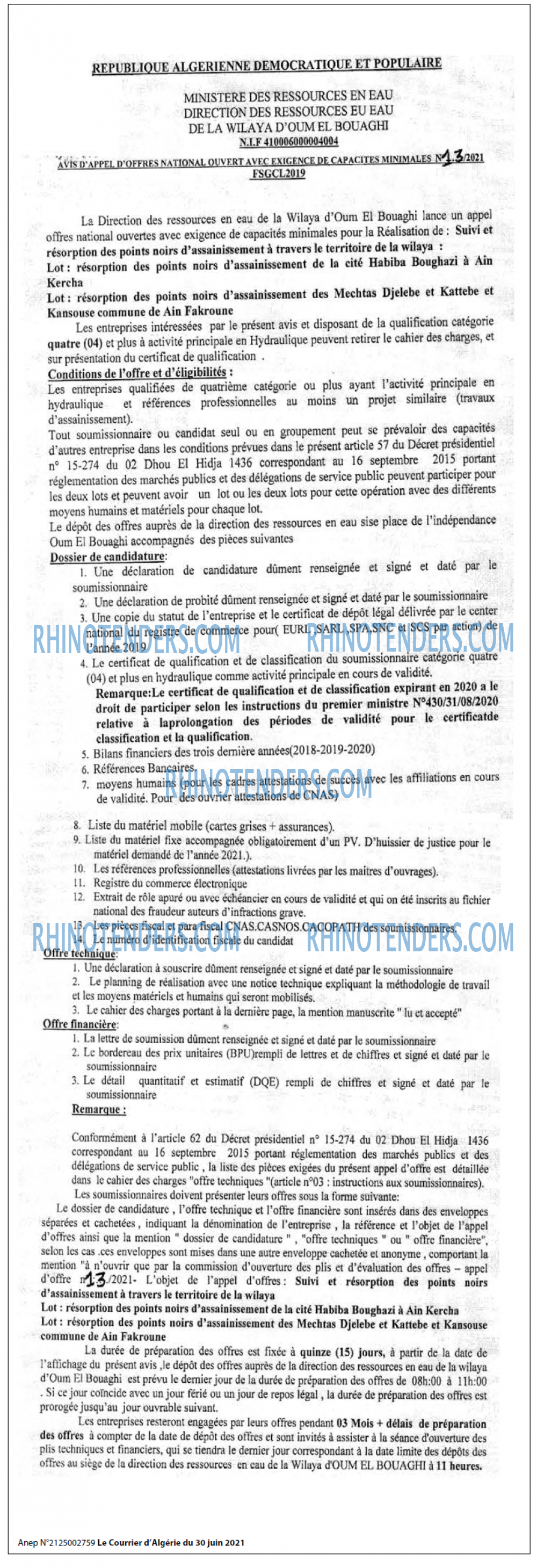 Le Courrier d'Algerie
