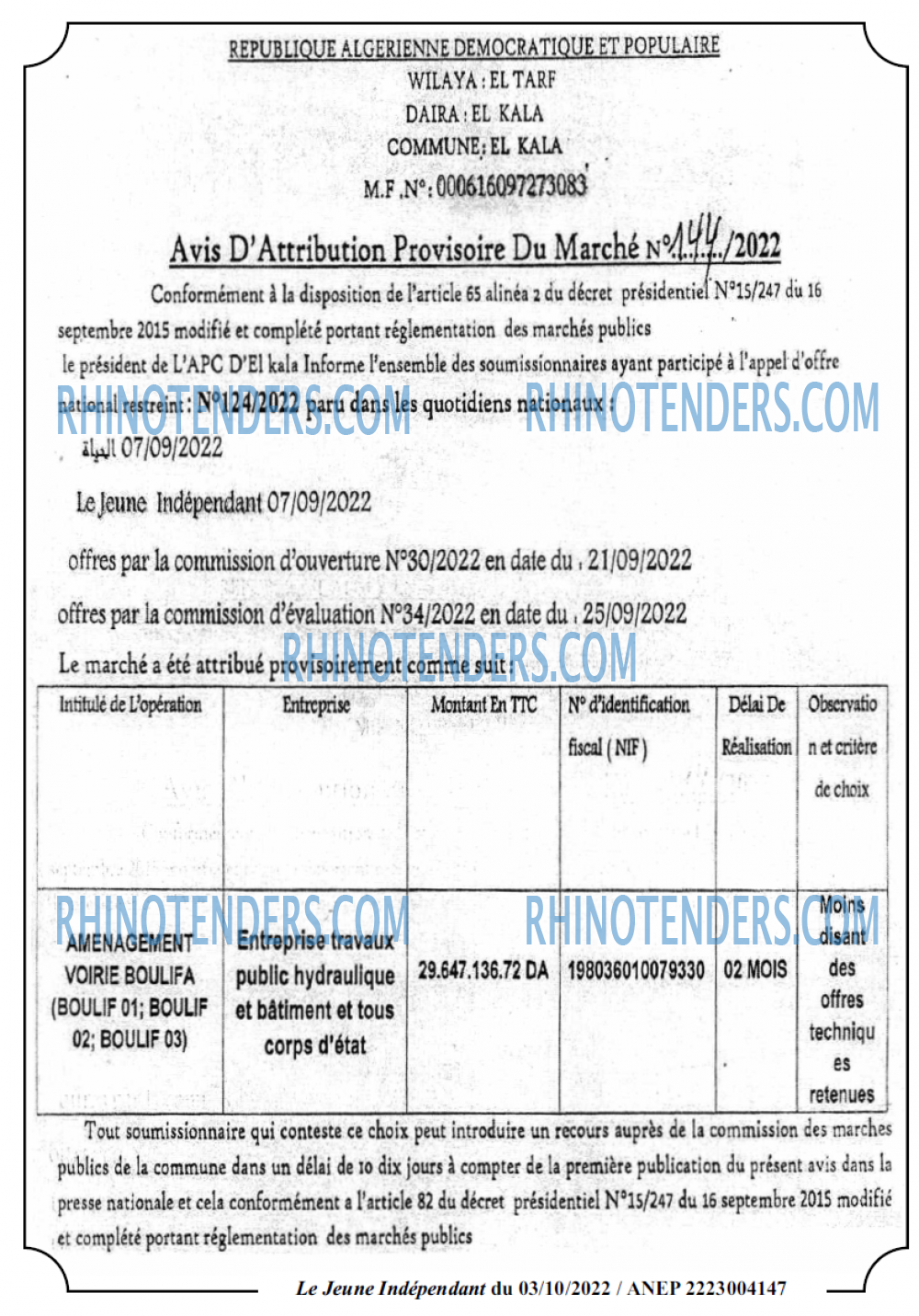 Jeune Independant