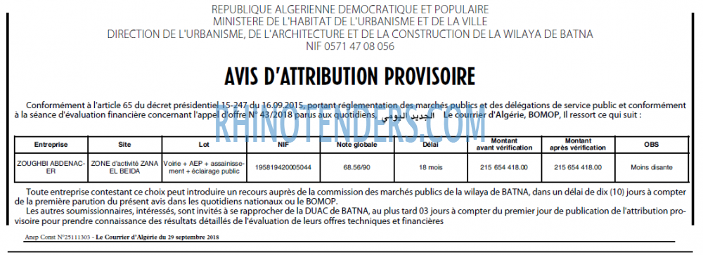 Le Courrier d'Algerie