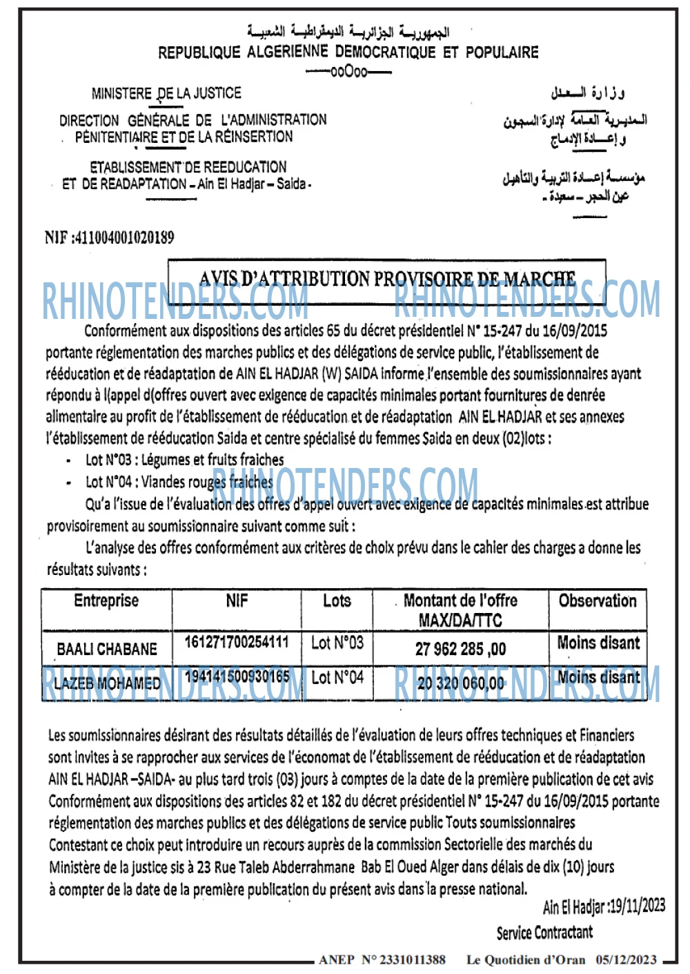 Le Quotidien d'Oran