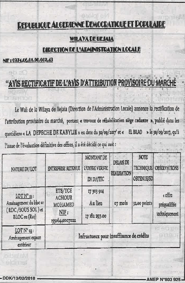 LA DEPECHE DE KABYLIE