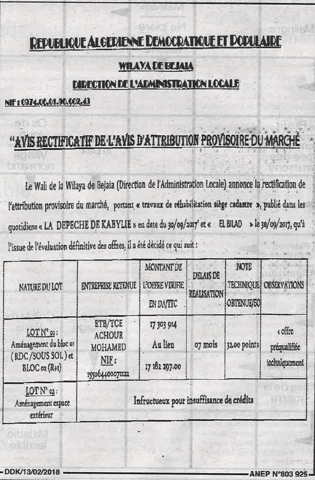 LA DEPECHE DE KABYLIE