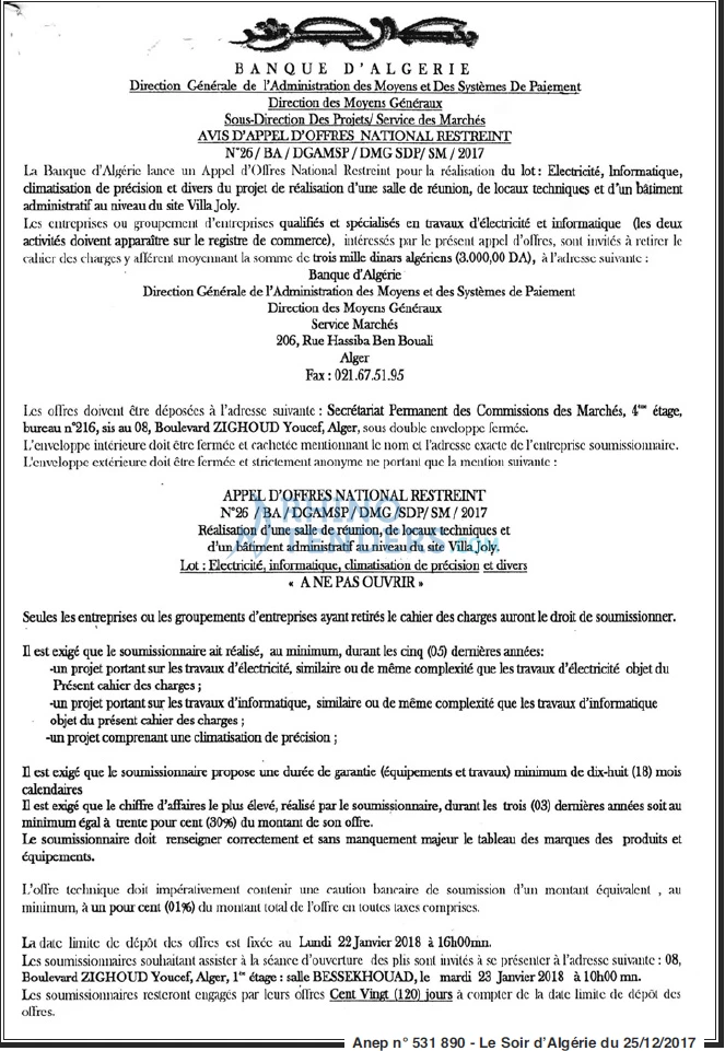 LE SOIR D'ALGERIE