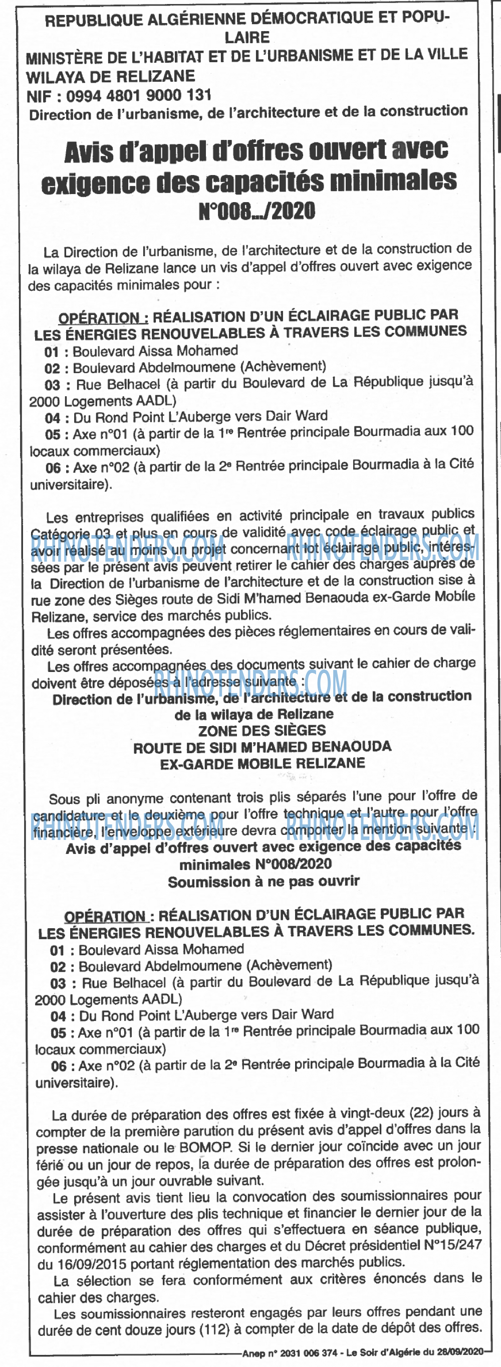 LE SOIR D'ALGERIE