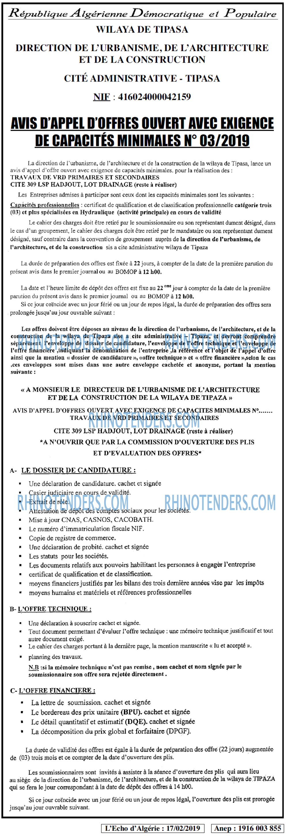 L'ECHO D'ALGERIE