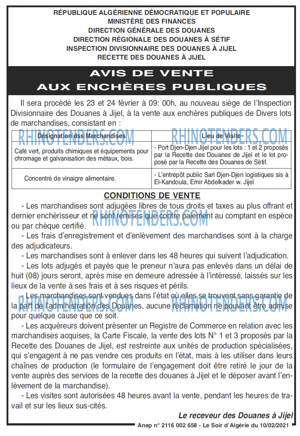 LE SOIR D'ALGERIE