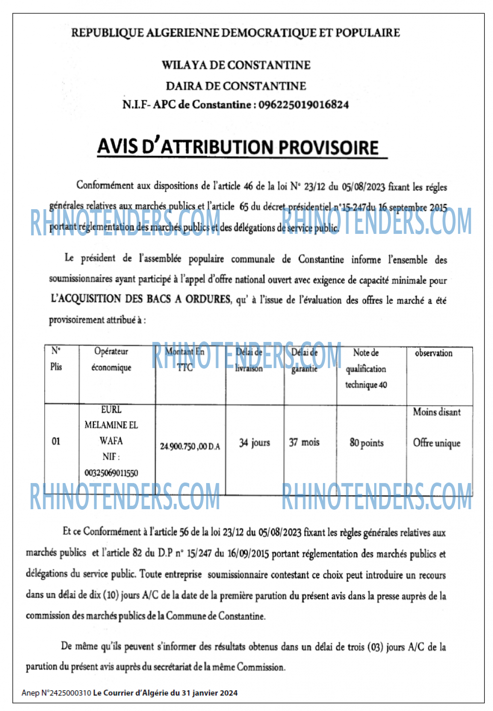 Le Courrier d'Algerie
