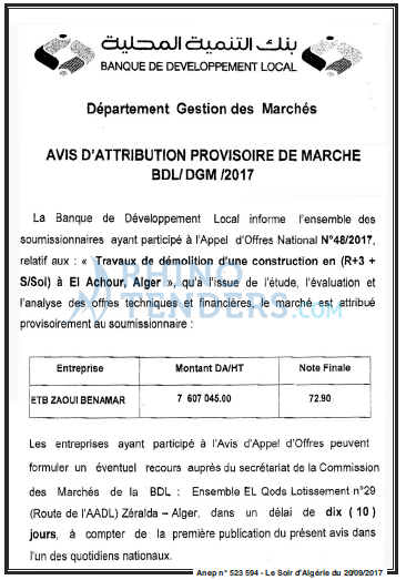 LE SOIR D'ALGERIE
