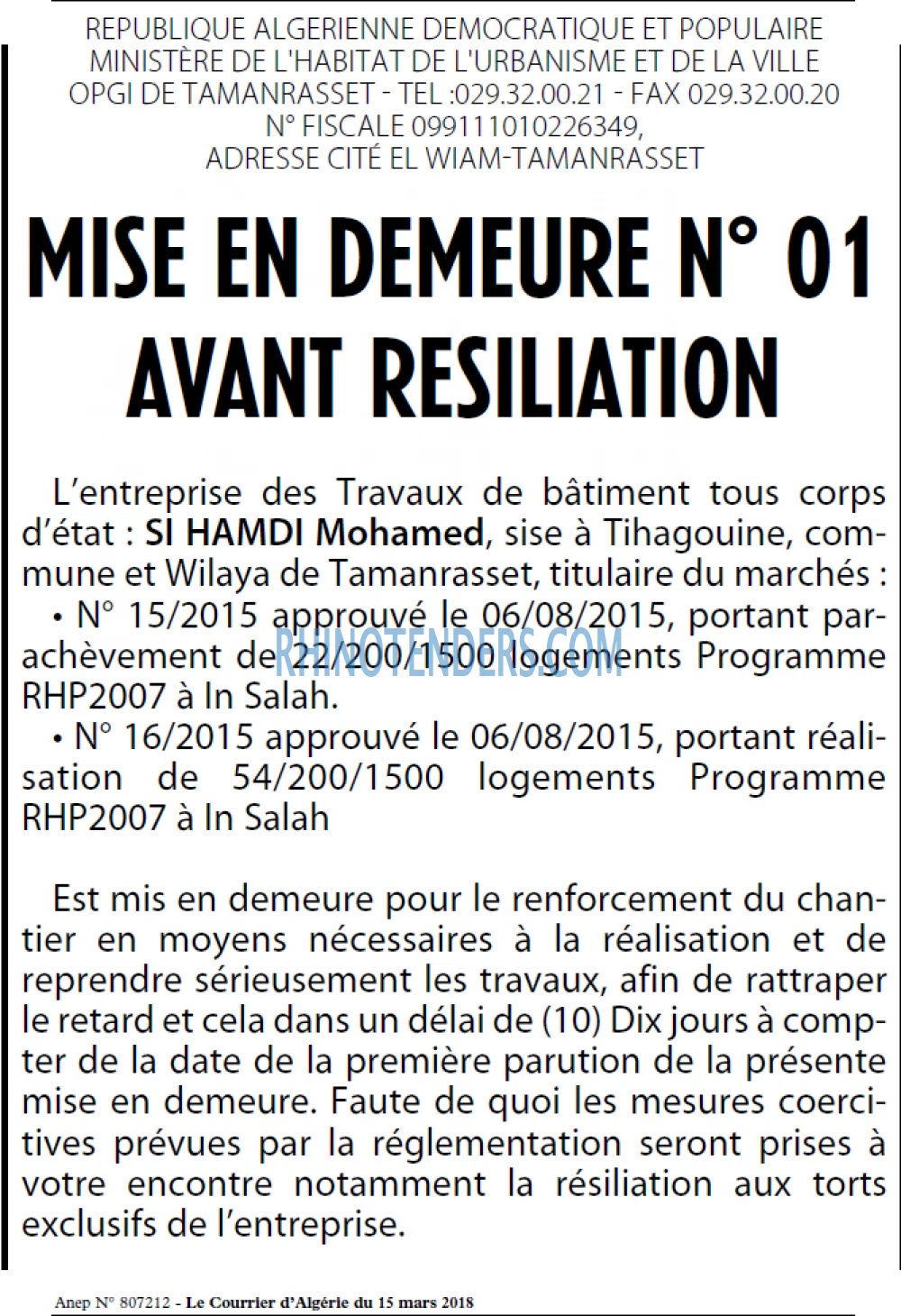 Le Courrier d'Algerie