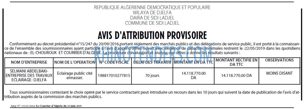 Le Courrier d'Algerie