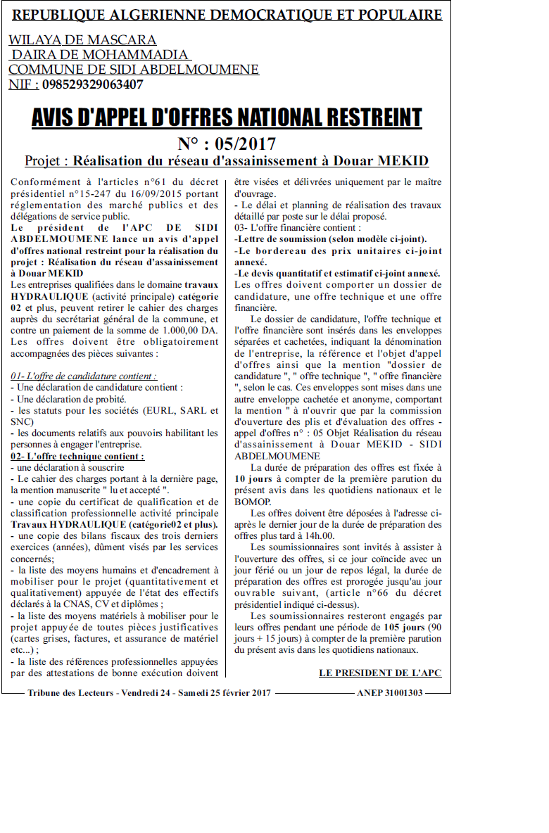 TRIBUNE DES LECTEURS