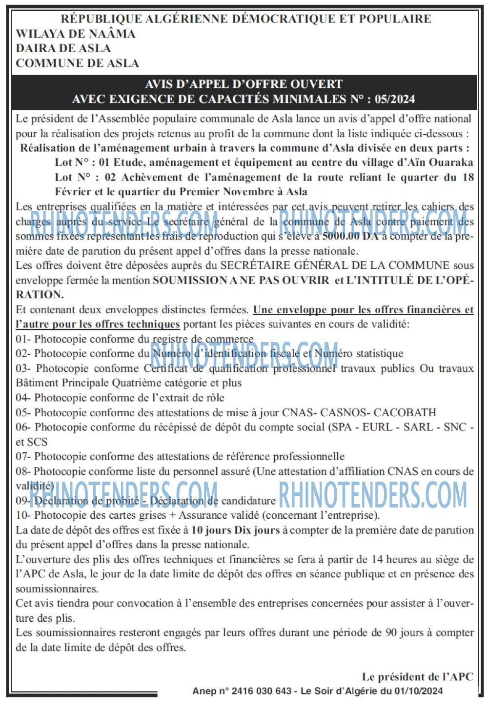 LE SOIR D'ALGERIE