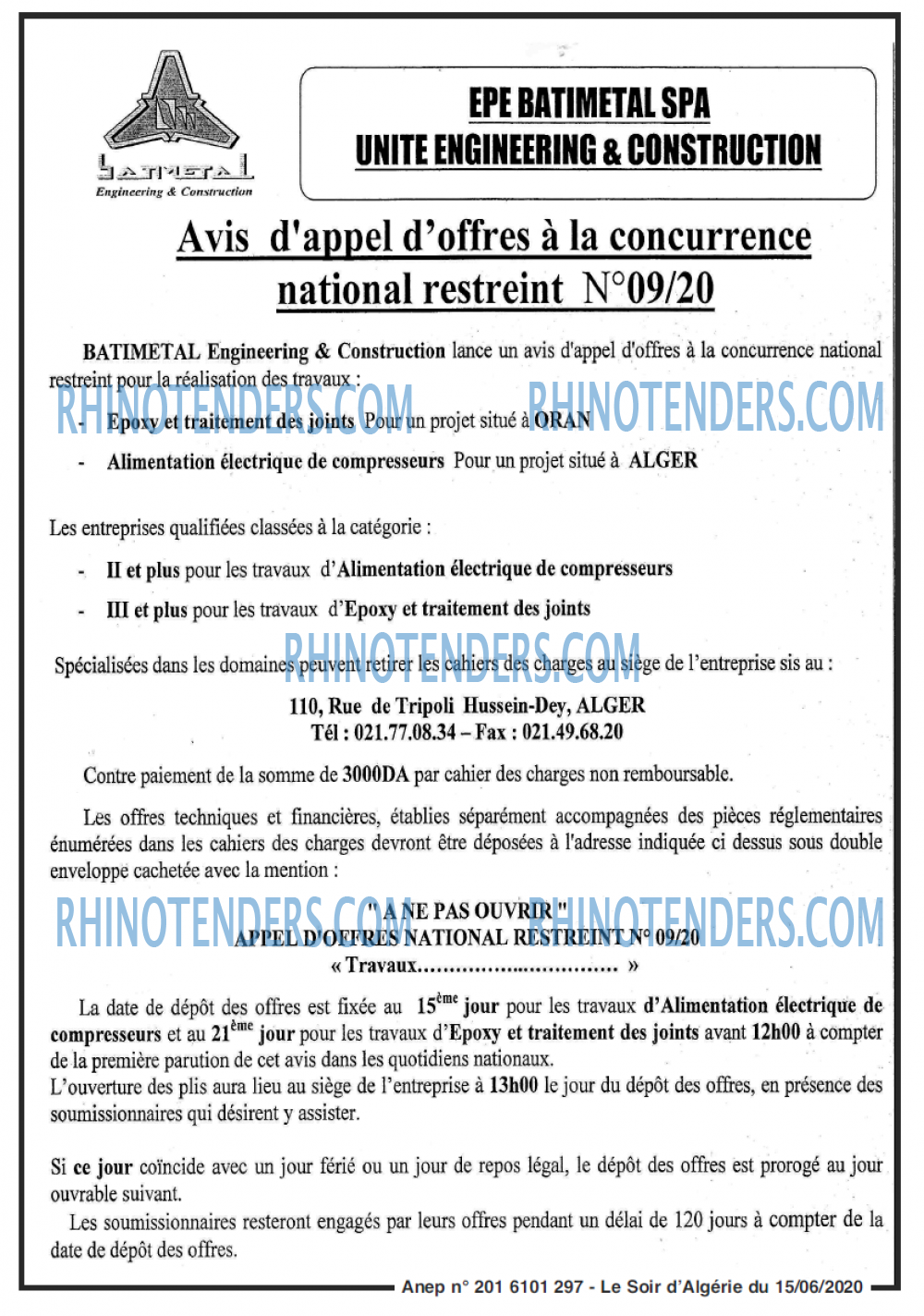 LE SOIR D'ALGERIE