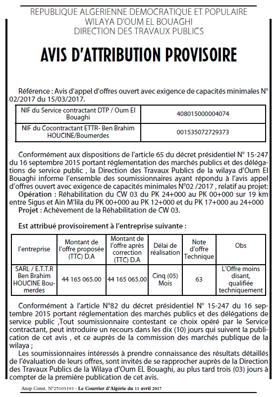 Le Courrier d'Algerie