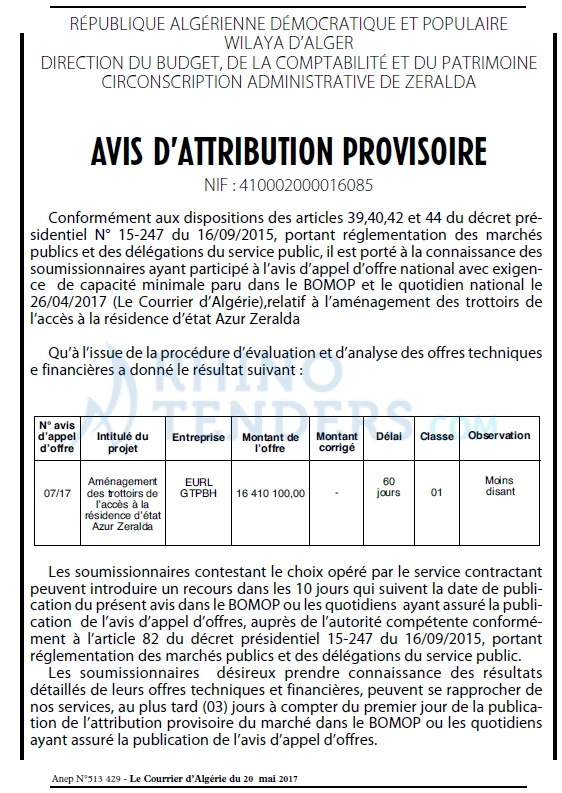 Le Courrier d'Algerie