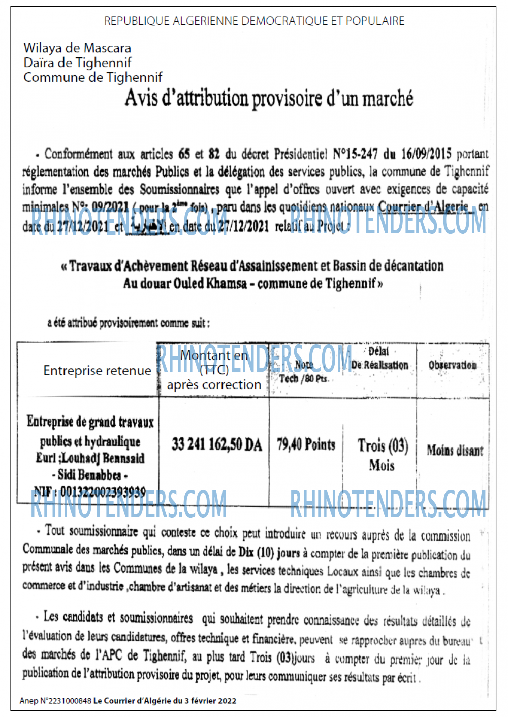 Le Courrier d'Algerie