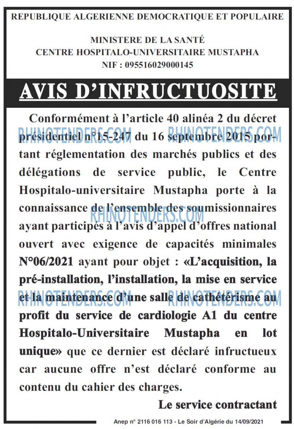 LE SOIR D'ALGERIE