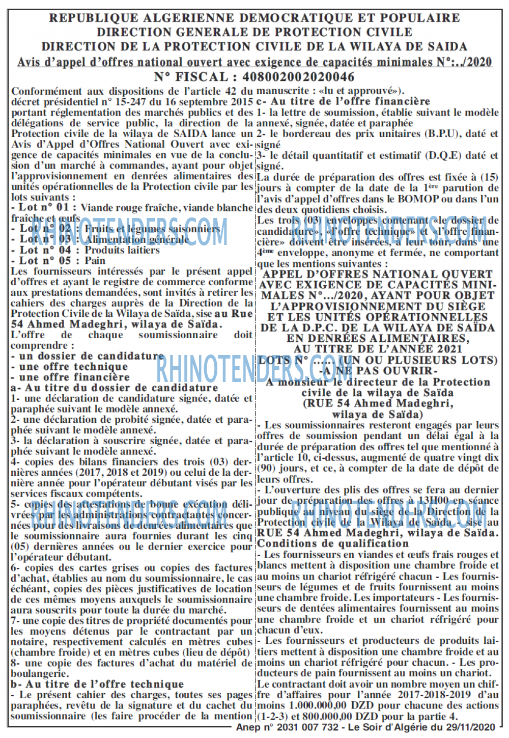 LE SOIR D'ALGERIE