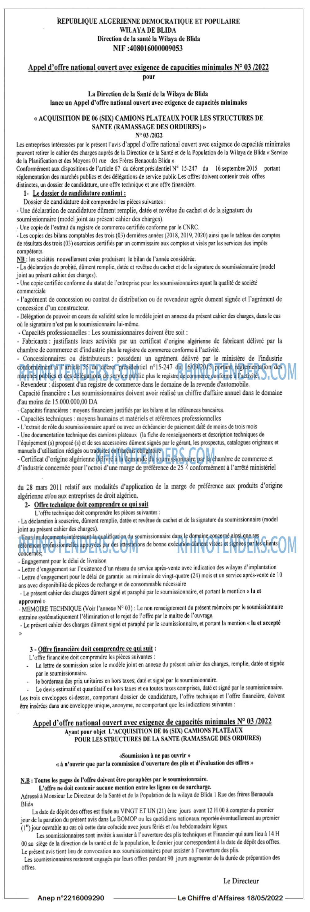 Le Chiffre d'Affaires