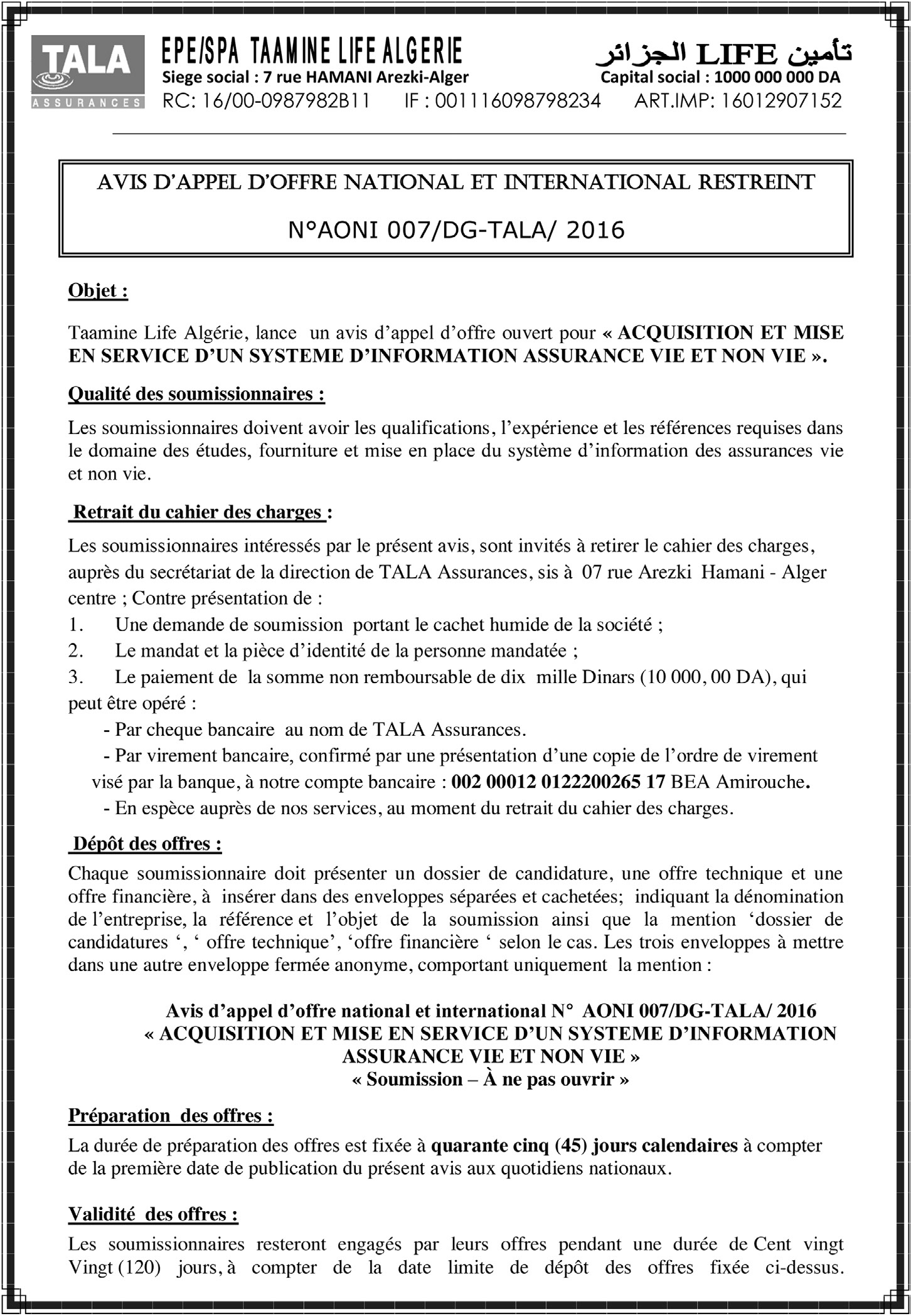 LE SOIR D'ALGERIE
