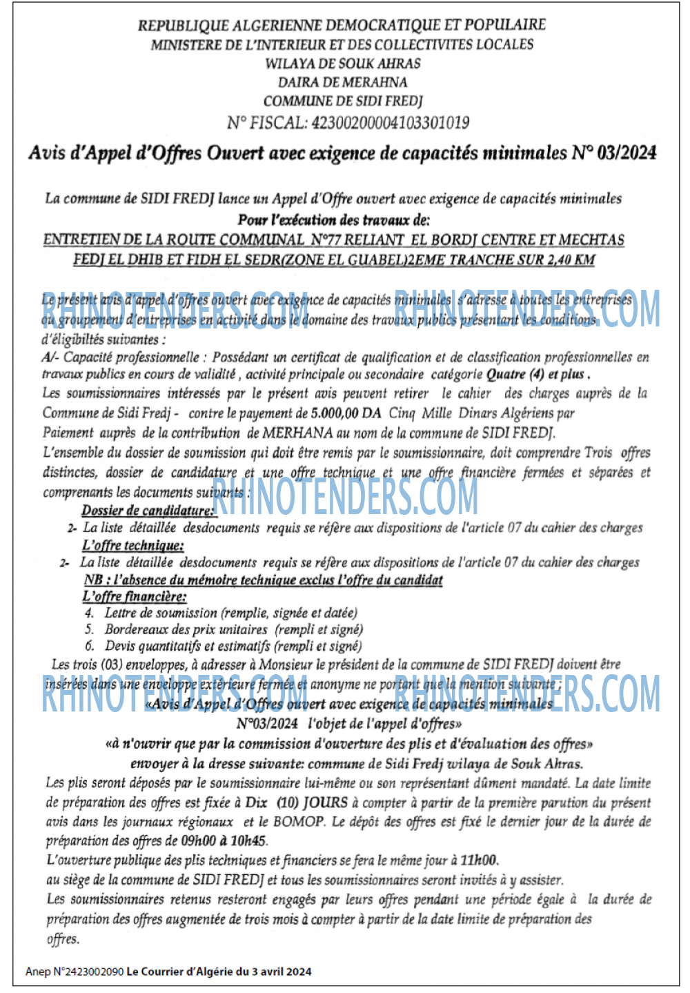 Le Courrier d'Algerie