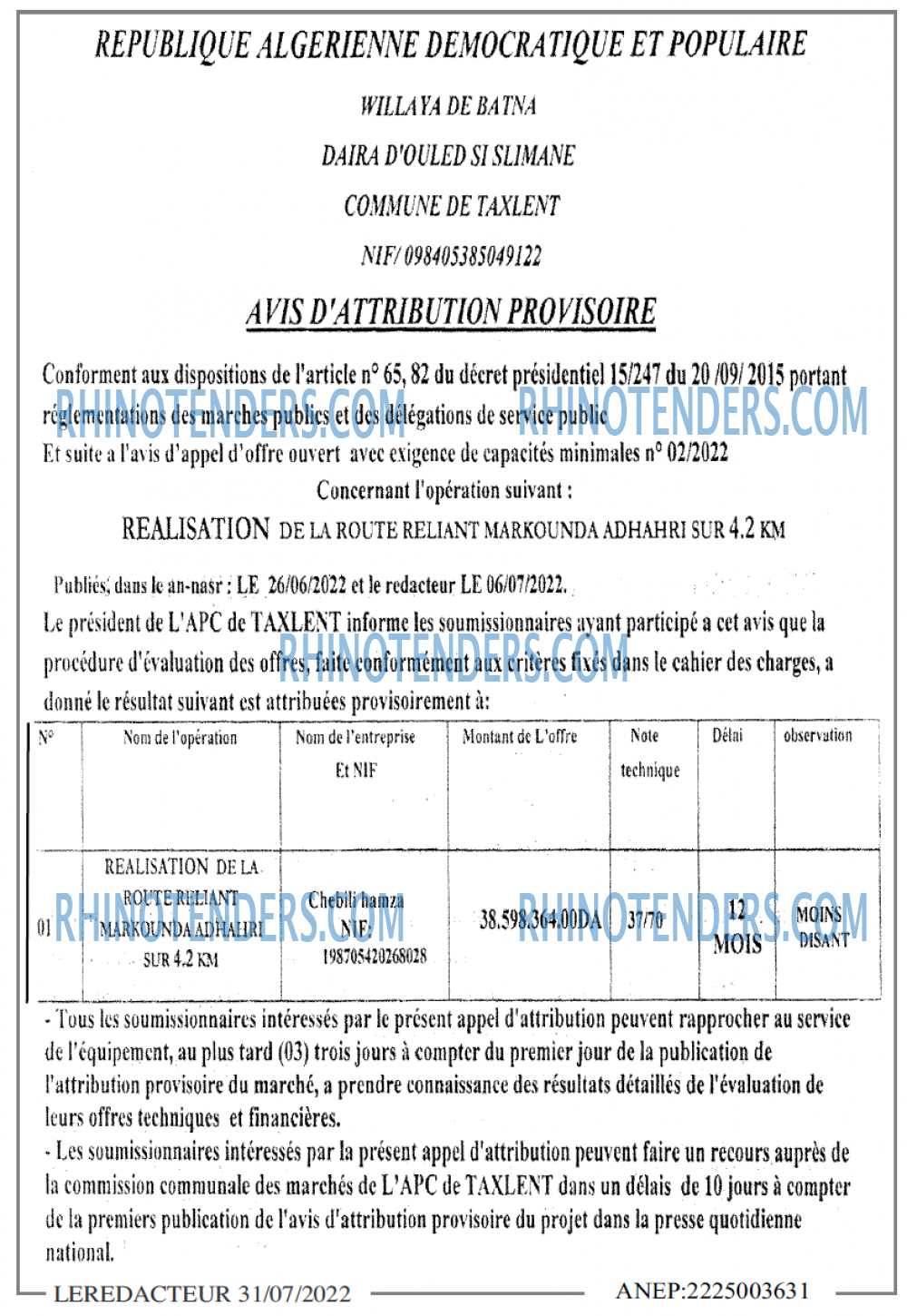 LE REDACTEUR