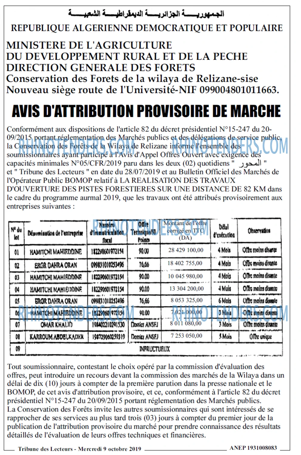 TRIBUNE DES LECTEURS