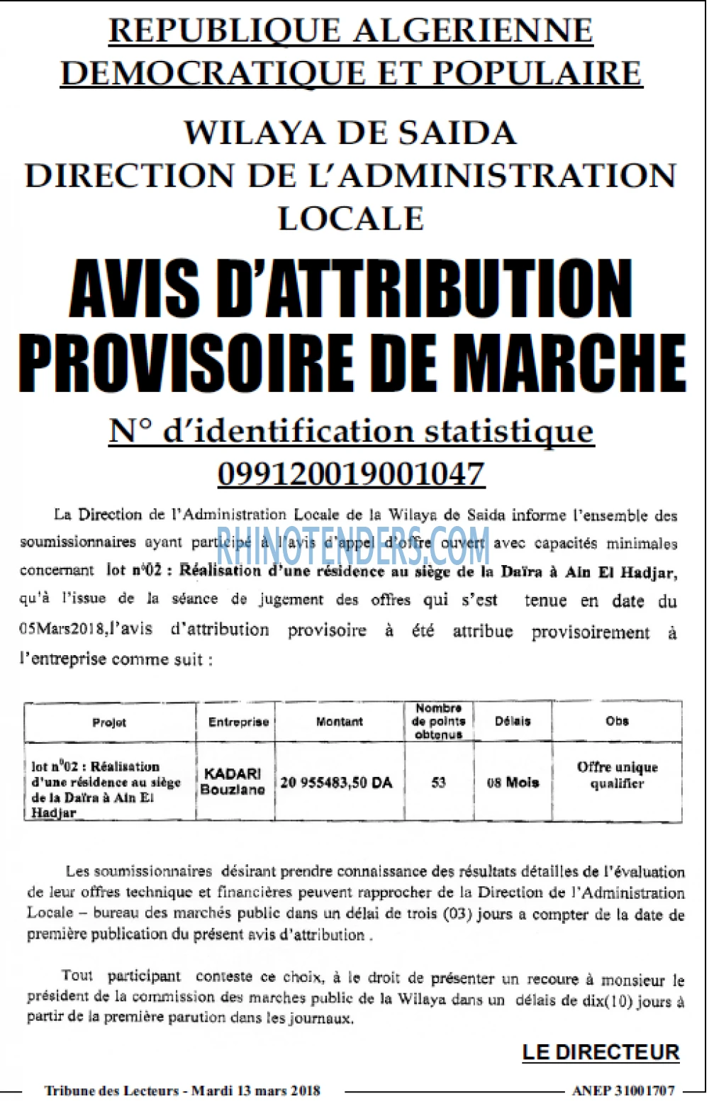 TRIBUNE DES LECTEURS