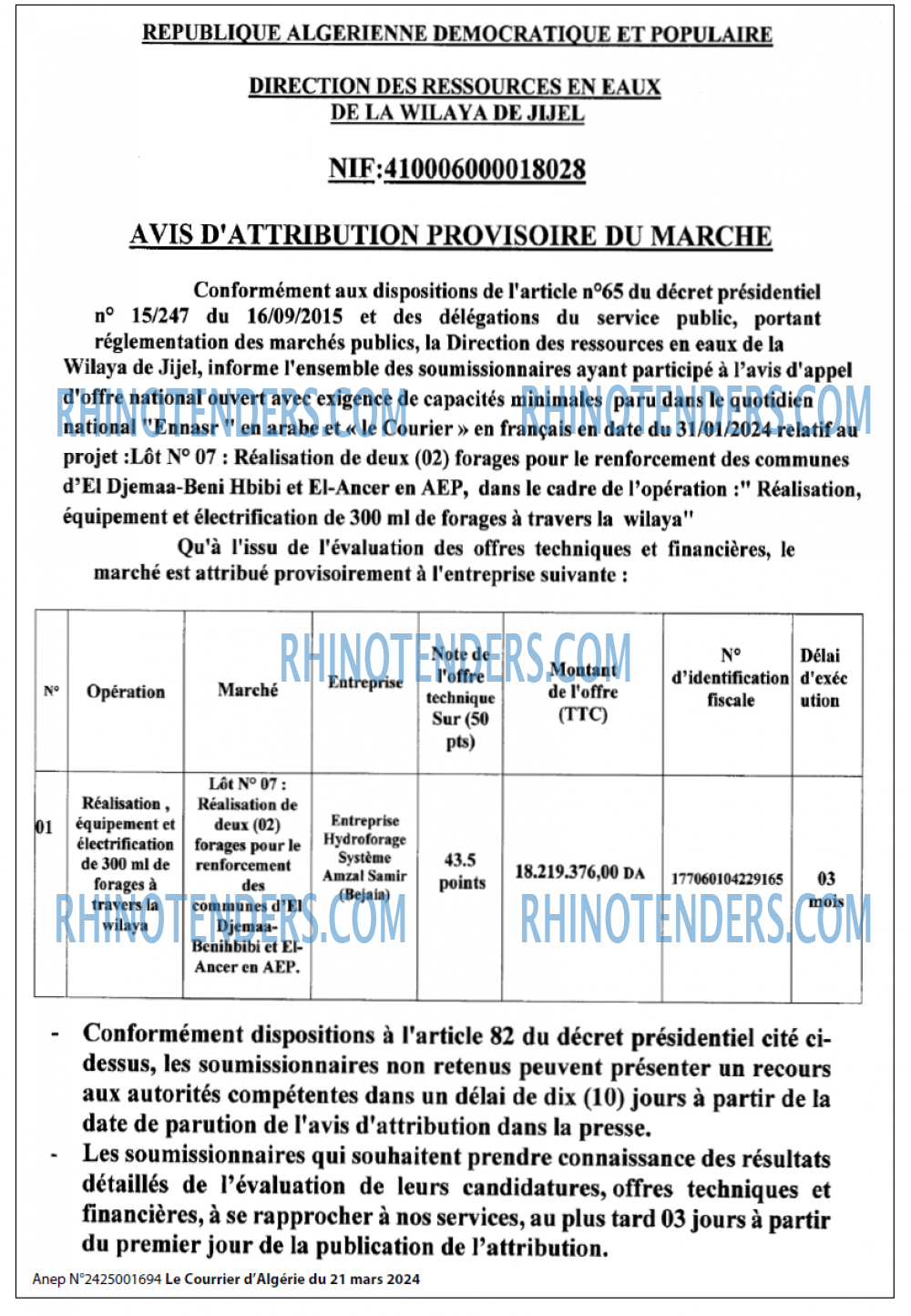 Le Courrier d'Algerie