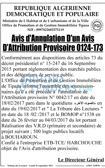 TRIBUNE DES LECTEURS