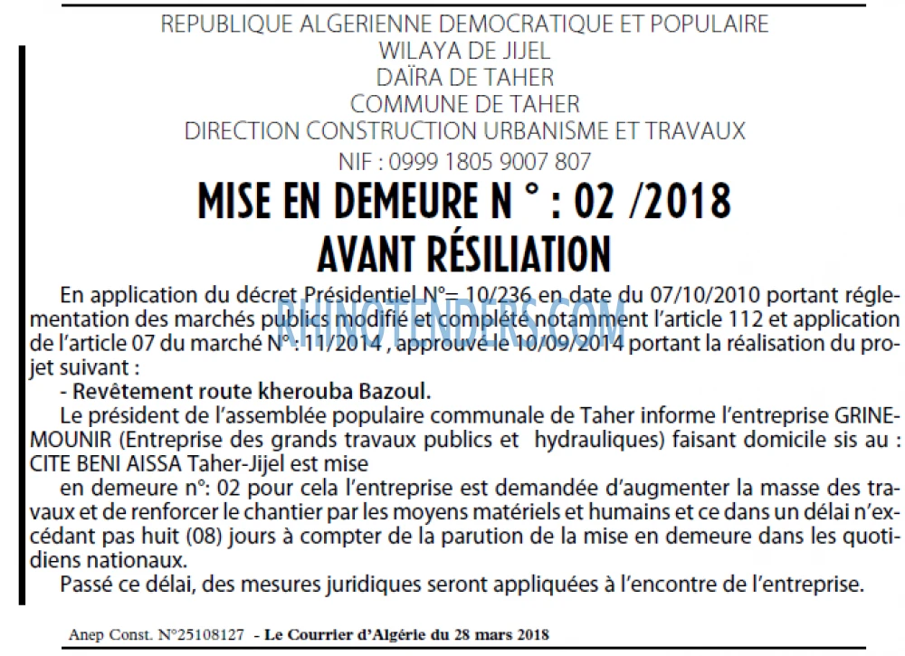 Le Courrier d'Algerie