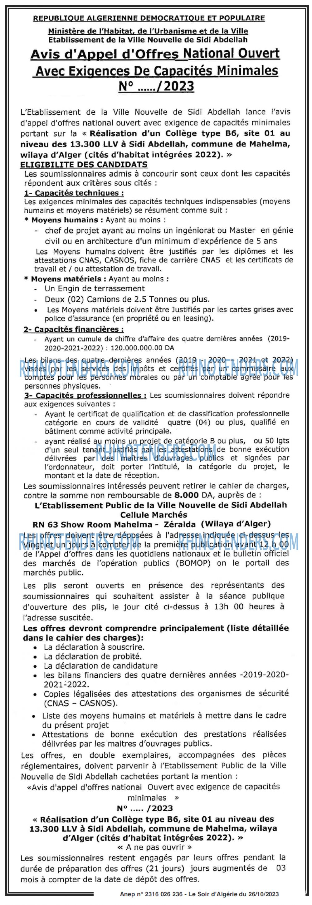 LE SOIR D'ALGERIE