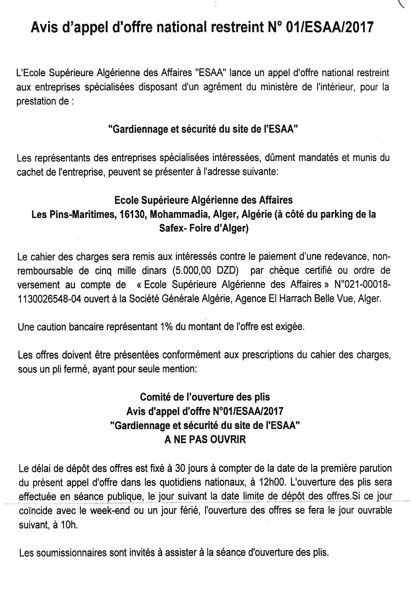 LE SOIR D'ALGERIE
