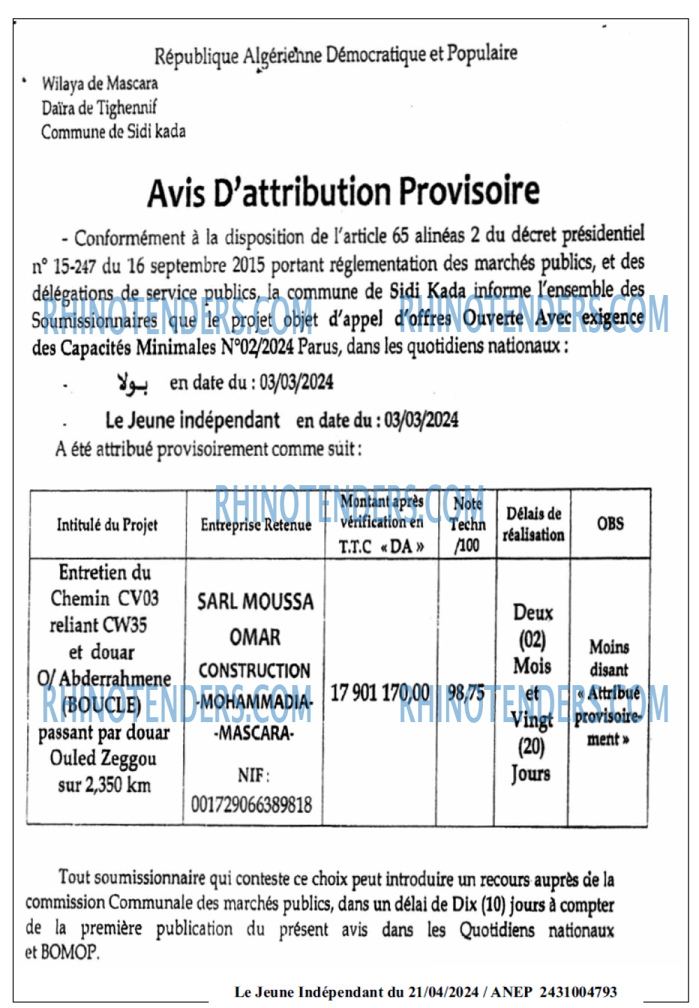 Le jeune indépendant