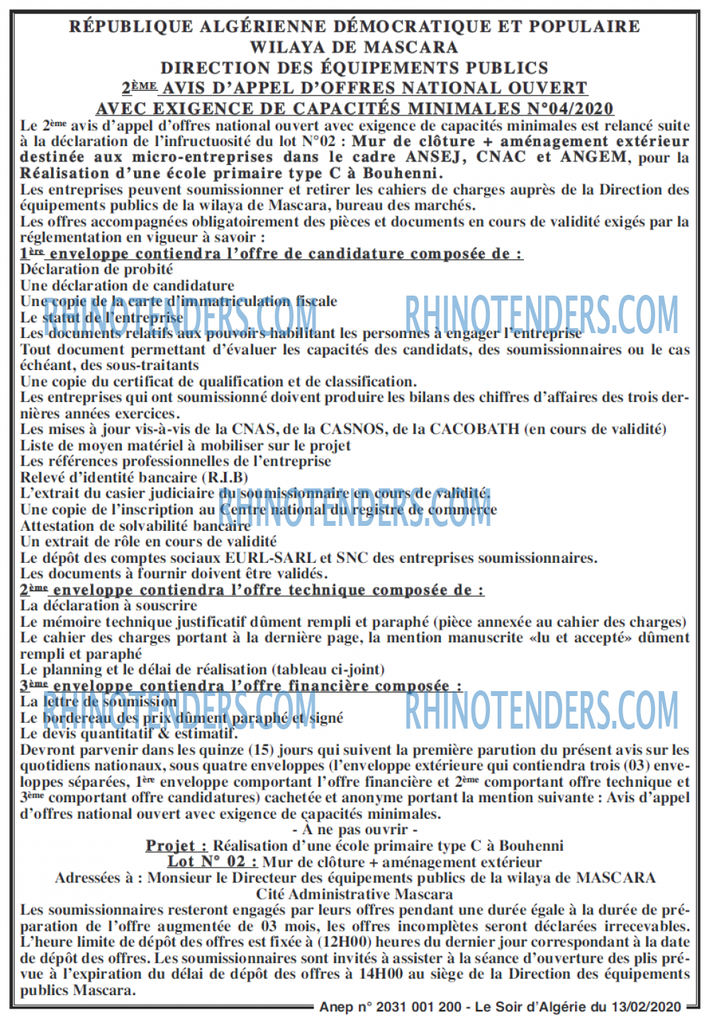 LE SOIR D'ALGERIE
