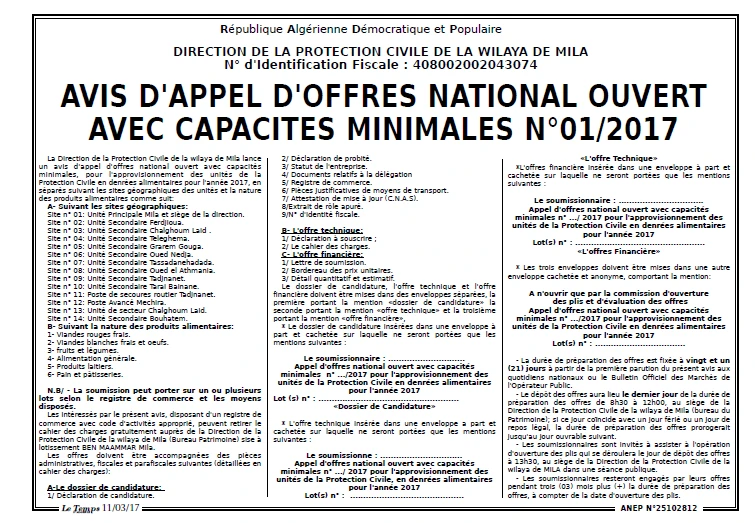 LE TEMPS D'ALGERIE