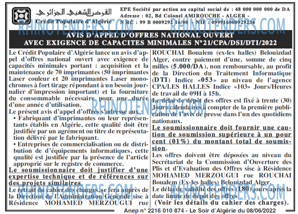 LE SOIR D'ALGERIE