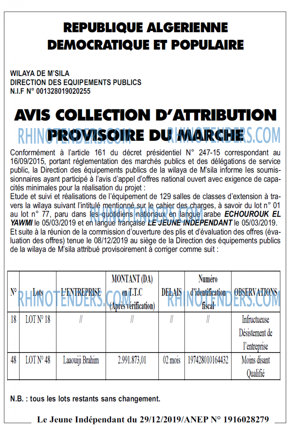 Le jeune indépendant