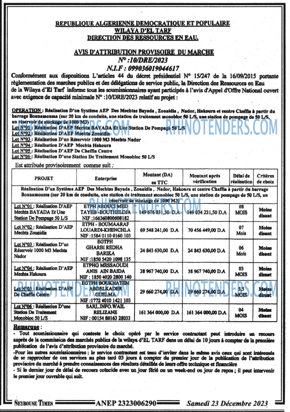 SEYBOUSSE TIMES