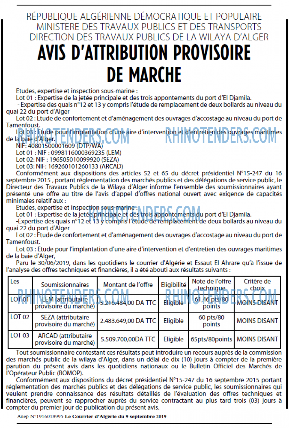 Le Courrier d'Algerie