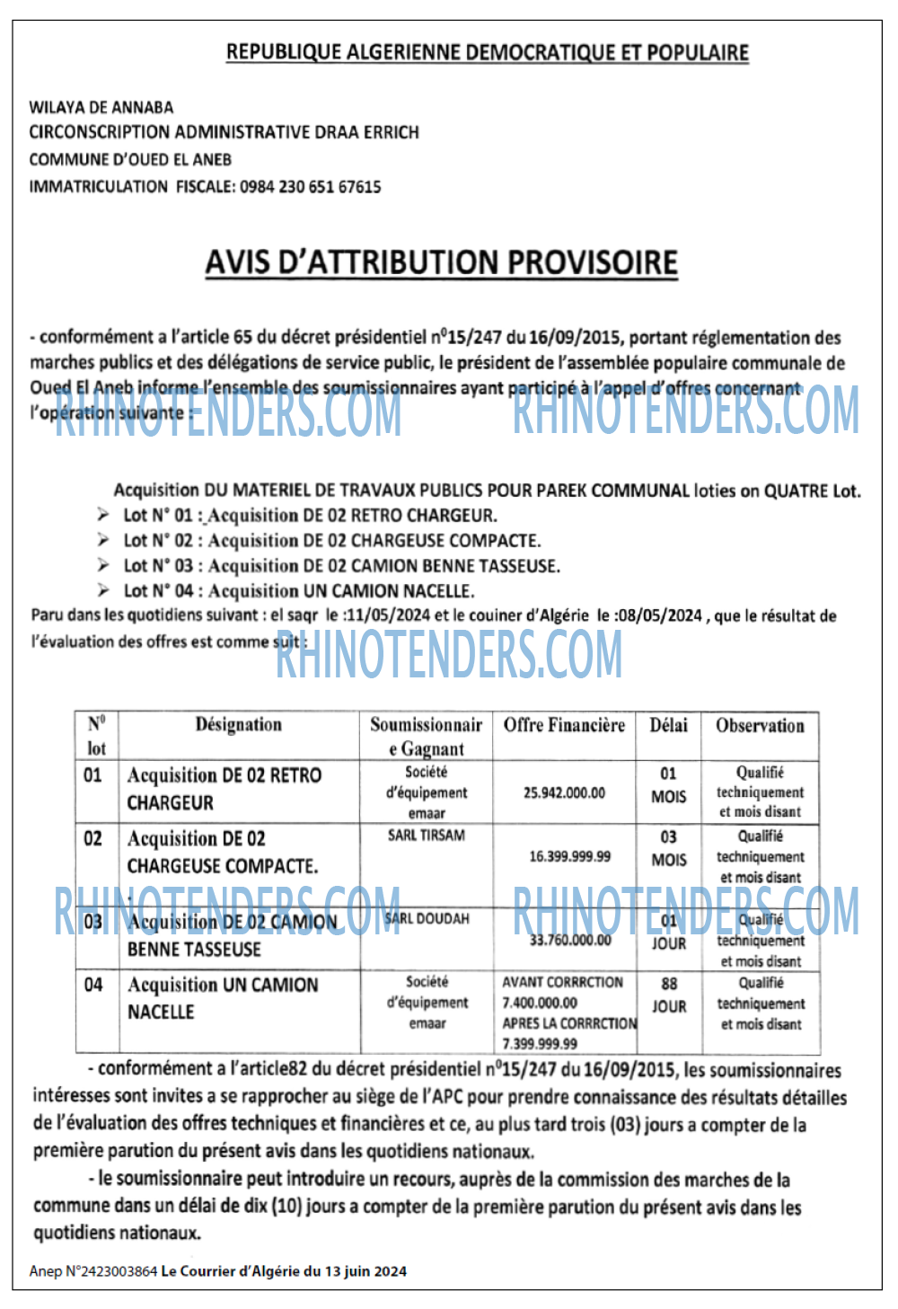 Le Courrier d'Algerie