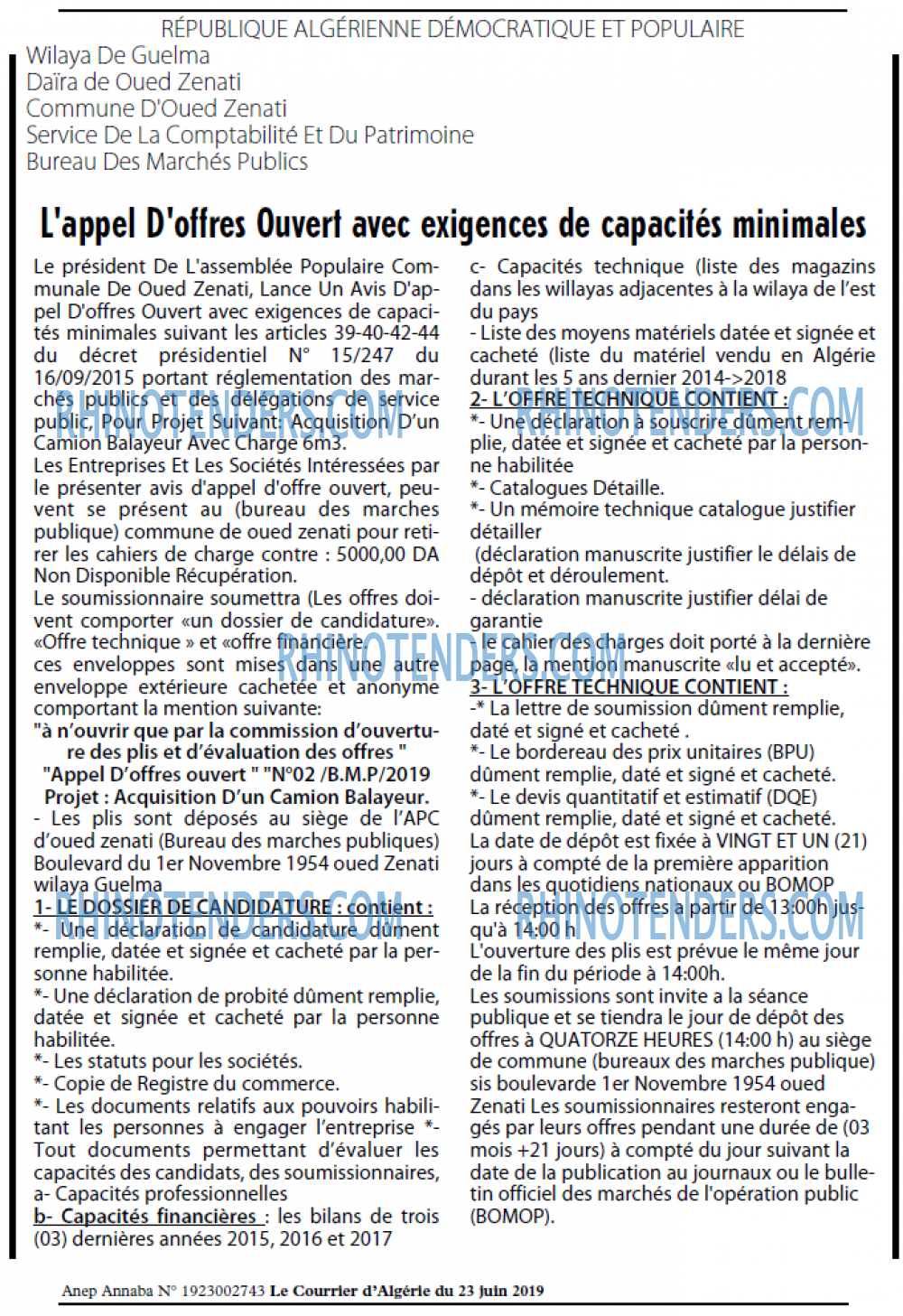 Le Courrier d'Algerie