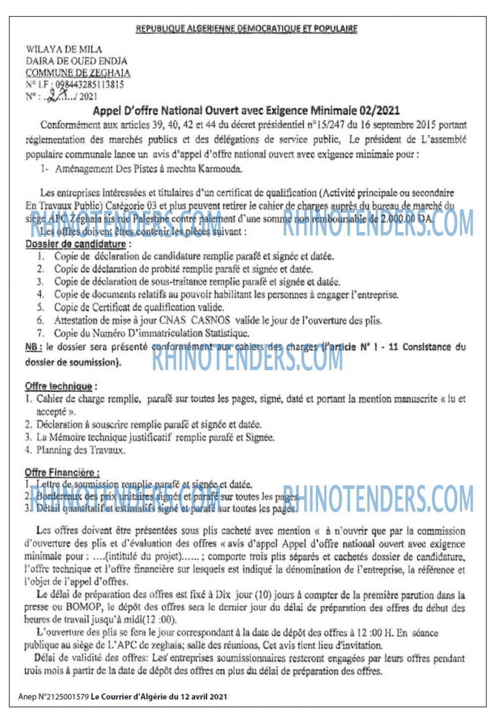 Le Courrier d'Algerie