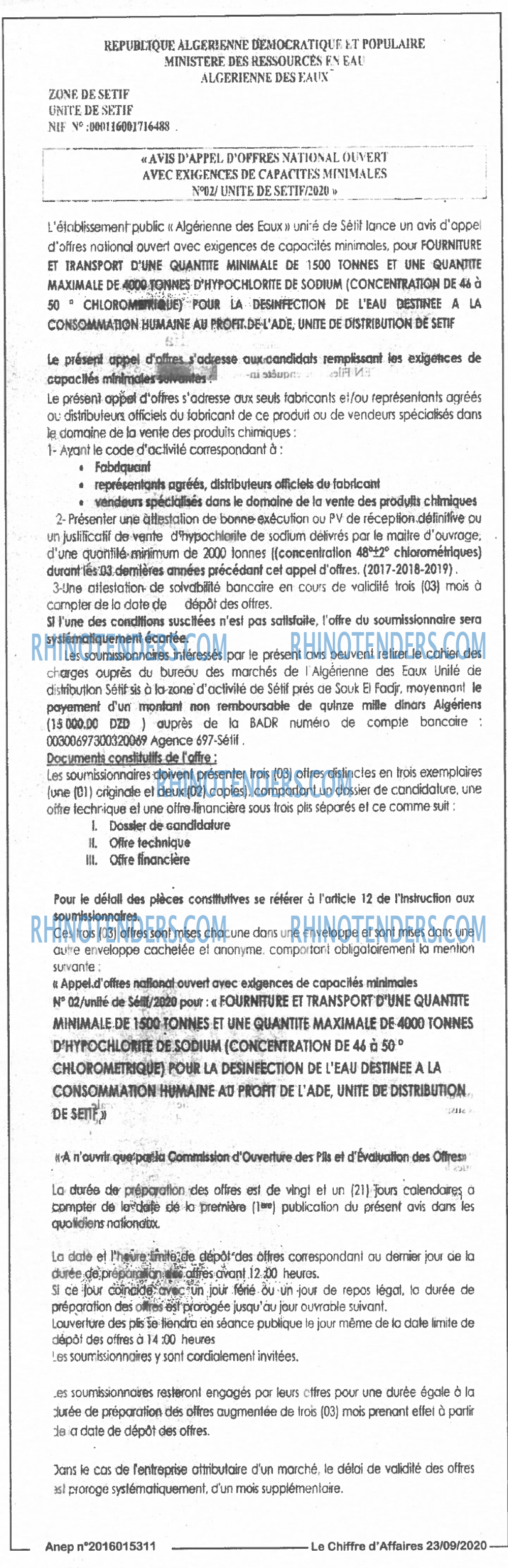 Le Chiffre d'Affaires