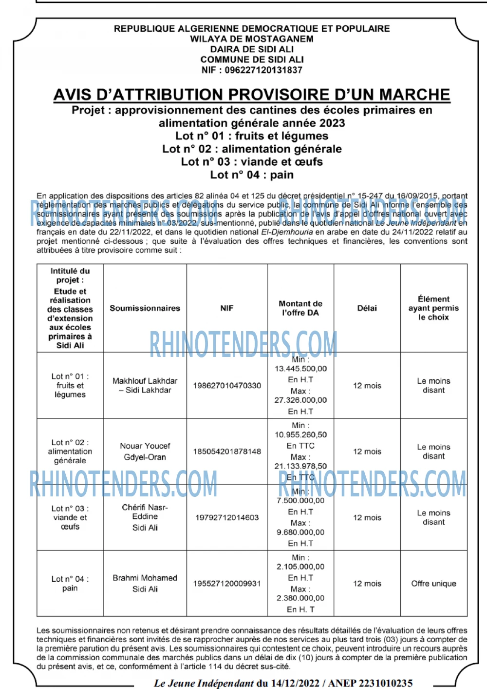 Le jeune indépendant